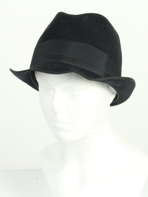 Vintage Leu-Moden 1990s Fashion Mens Trilby Lined Hat Black HAT1209-0