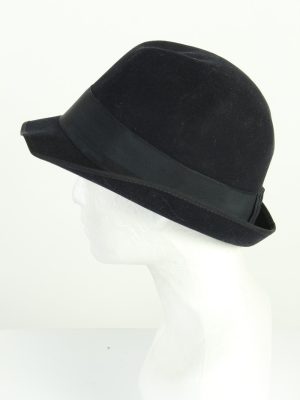 Vintage Leu-Moden 1990s Fashion Mens Trilby Lined Hat Black HAT1209-124618