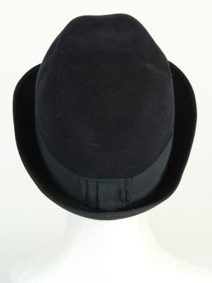 Vintage Leu-Moden 1990s Fashion Mens Trilby Lined Hat Black HAT1209-124619