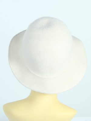 Vintage 1990s Fashion Womens Trilby Hat White HAT1235-125084