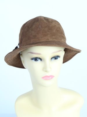 Vintage VEB Huntnoden 1980s Fashion Womens Trilby Hat Brown HAT1246-0