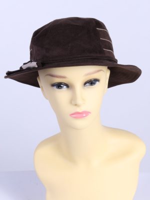Vintage 1980s Fashion Womens Trilby Hat Brown HAT1305-0