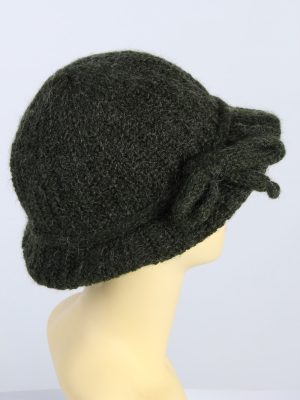 Vintage 1980s Fashion Womens Knit Brim Hat Green HAT1308-126115