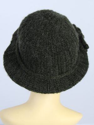 Vintage 1980s Fashion Womens Knit Brim Hat Green HAT1308-126116