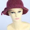 Vintage 1980s Fashion Womens Knit Brim Hat Bordeaux HAT1309-0