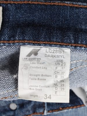 Vintage Lee Cooper Low Waist Unisex Denim Jeans W31 L33 Blue J4496-125948