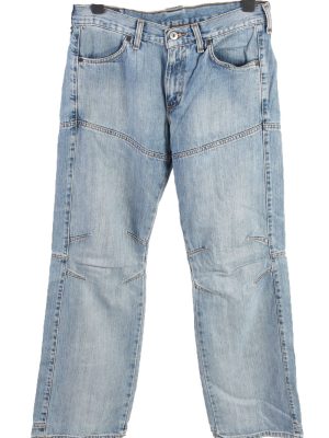 Vintage Mustang Mid Waist Unisex Denim Jeans W32 L33.5 Light Blue J4601-0