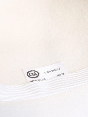 Vintage C&A 1990s Fashion Womens Trilby Ribbon Hat White HAT1351-126910