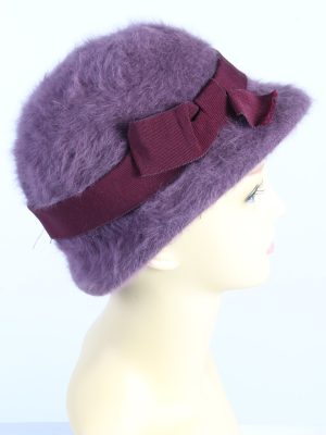 Vintage K Collection 1990s Fashion Womens Brim Furry Hat Purple HAT1358-126936