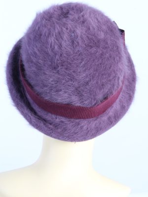 Vintage K Collection 1990s Fashion Womens Brim Furry Hat Purple HAT1358-126937