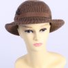 Vintage 1980s Fashion Womens Brim Knit Hat Brown HAT1371-0