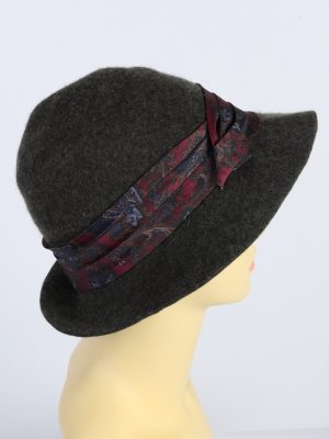 Vintage 1990s Fashion Womens Trilby Ribbon Hat Khaki HAT1383-127712