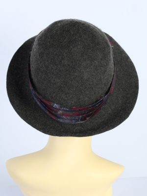 Vintage 1990s Fashion Womens Trilby Ribbon Hat Khaki HAT1383-127713