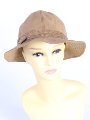 Vintage 1990s Fashion Womens Trilby Suede Lined Hat Brown HAT1386-0