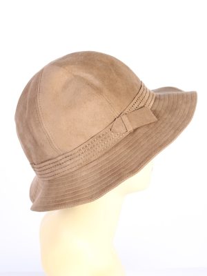 Vintage 1990s Fashion Womens Trilby Suede Lined Hat Brown HAT1386-127724