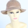 Vintage 1980s Fashion Womens Brim Knitted Pattern Hat Brown HAT1394-0