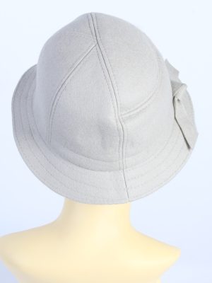 Vintage 1980s Fashion Womens Brim Lined Hat With Ribbon Grey HAT1425-127885