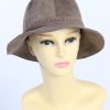 Vintage Alcantara 1990s Fashion Womens Trilby Lined Hat With Smart Ribbon Brown HAT1441-0