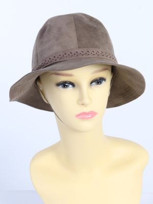 Vintage Alcantara 1990s Fashion Womens Trilby Lined Hat With Smart Ribbon Brown HAT1441-0