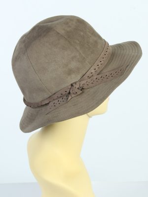 Vintage Alcantara 1990s Fashion Womens Trilby Lined Hat With Smart Ribbon Brown HAT1441-128261