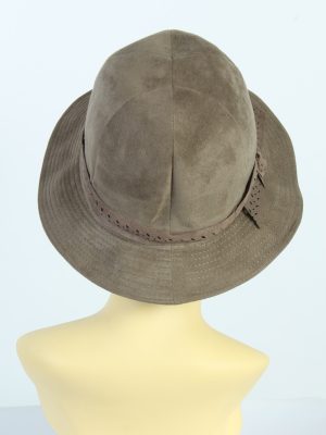 Vintage Alcantara 1990s Fashion Womens Trilby Lined Hat With Smart Ribbon Brown HAT1441-128262