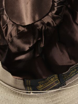 Vintage Alcantara 1990s Fashion Womens Trilby Lined Hat With Smart Ribbon Brown HAT1441-128263
