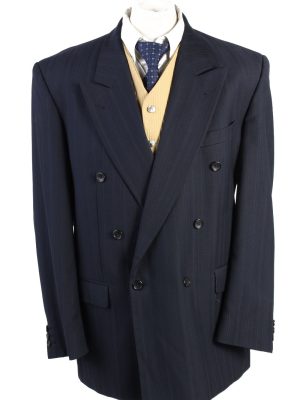 Vintage Hail Heidenheim Classic Lined Wool Blended Blazer Jacket Chest 45" Navy HT2744-0