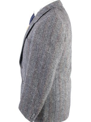Vintage Harris Tweed Classic Windowpane Blazer Jacket Chest 42" Grey HT2753-128029