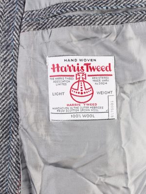 Vintage Harris Tweed Classic Windowpane Blazer Jacket Chest 42" Grey HT2753-128031