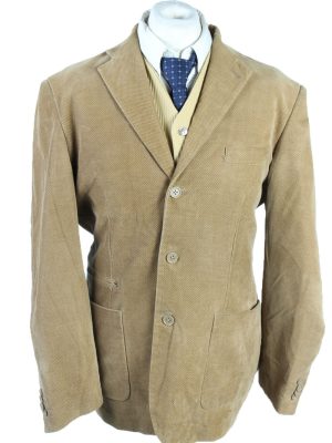 Vintage Niama Man Classic Velvet Lined Blazer Jacket Size 52 Brown HT2798-0