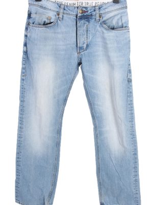 Vintage Mustang Michigan Mid Waist Unisex Denim Jeans W31 L30 Ice Blue J4652-0