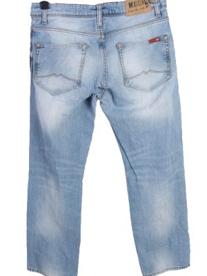 Vintage Mustang Michigan Mid Waist Unisex Denim Jeans W31 L30 Ice Blue J4652-127628