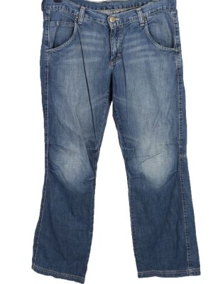 Vintage Mustang Mid Waist Unisex Denim Jeans W35 L33 Mid Blue J4655-0