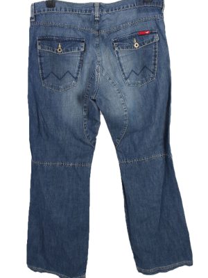 Vintage Mustang Mid Waist Unisex Denim Jeans W35 L33 Mid Blue J4655-127640