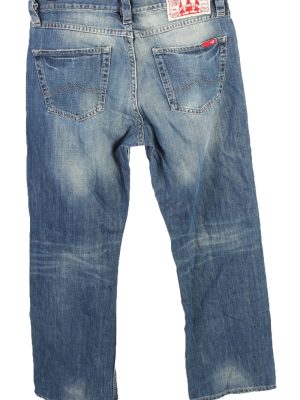 Vintage Mustang Identification Mid Waist Unisex Denim Jeans W33 L31.5 Mid Blue J4665-127680