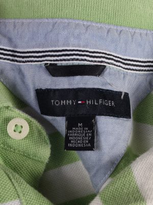 Vintage Tommy Hilfiger Womens Croped Top Polo Shirt Short Sleeve M Green CRTOP02-132215