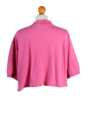 Vintage Ralph Lauren Womens Croped Top Polo Shirt Short Sleeve XL Pink CRTOP04-132222