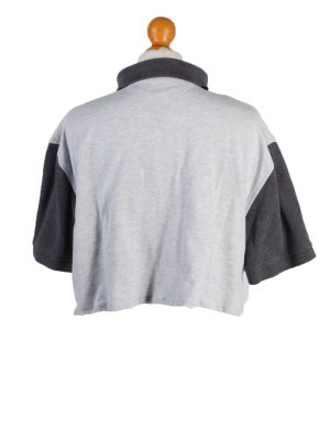Vintage Tommy Hilfiger Womens Croped Top Polo Shirt Short Sleeve XL Grey CRTOP05-132226