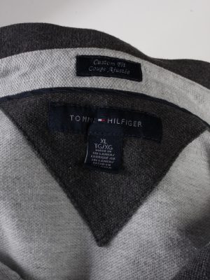 Vintage Tommy Hilfiger Womens Croped Top Polo Shirt Short Sleeve XL Grey CRTOP05-132227