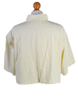 Vintage Lacoste Womens Croped Top Shirt Short Sleeve 45 Yellow CRTOP07-132234