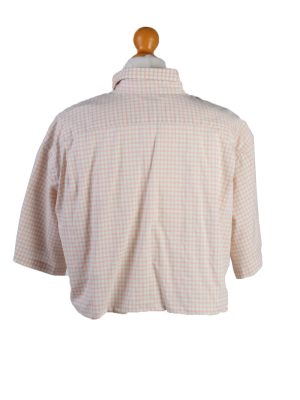 Vintage Lacoste Womens Croped Top Shirt Short Sleeve 43 Light Pink CRTOP08-132238