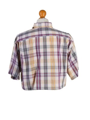 Vintage Lacoste Womens Croped Top Shirt Short Sleeve 40 Multi CRTOP10-132246