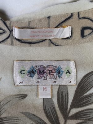 Vintage Campia Moda Womens Croped Top Shirt Short Sleeve M Cream CRTOP16-132271