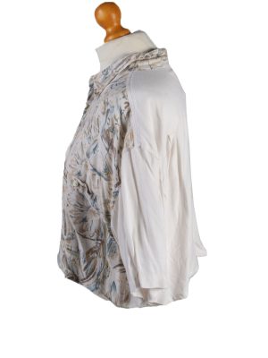 Vintage Ralph Lauren Womens Croped Top Shirt Short Sleeve L Beige CRTOP24-132301