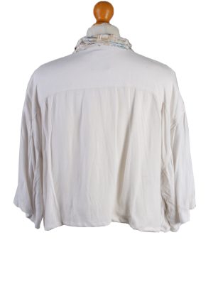 Vintage Ralph Lauren Womens Croped Top Shirt Short Sleeve L Beige CRTOP24-132302