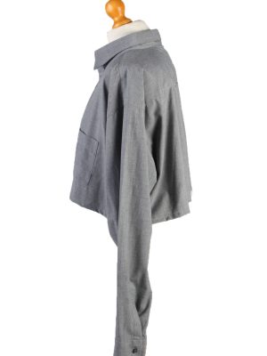 Vintage Mustang Womens Croped Top Shirt Long Sleeve XXL Grey CRTOP27-132313