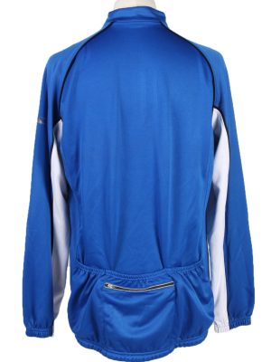 Vintage Shamp Unisex Cycling Jersey Long Sleeve Half Zip With Back Pockets Size L Blue CW0728-131822