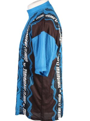 Vintage Loffler Unisex Cycling Jersey Short Sleeve Half Zip With Back Pockets Chest 45" Blue CW0748-131928