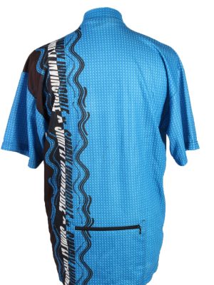 Vintage Loffler Unisex Cycling Jersey Short Sleeve Half Zip With Back Pockets Chest 45" Blue CW0748-131929