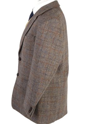 Vintage Harris Tweed Walbusch Classic Windowpane Blazer Jacket Chest 47" Brown HT2801-130947